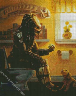 Predator On Toilet diamond painting