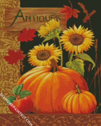 Pumpkins And Sunflowers diamond painting