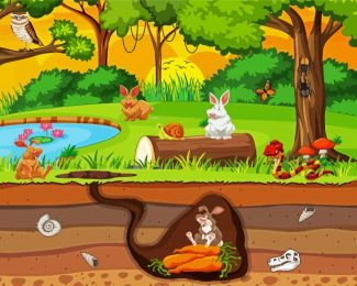 Rabbit Burrow diamond painting