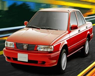 Red Nissan Tsuru diamond painting