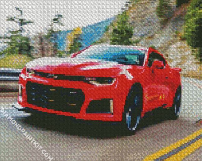 Red Chevrolet diamond painting