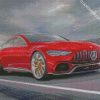 Red Mercedes Amg Car diamond painting