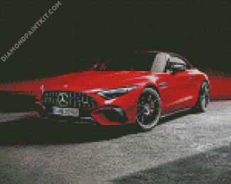 Red Mercedes Amg diamond painting