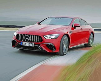 Red Mercedes Amg Vehicle diamond painting