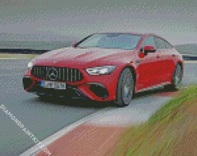 Red Mercedes Amg Vehicle diamond painting