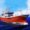 Red Trawler diamond painting