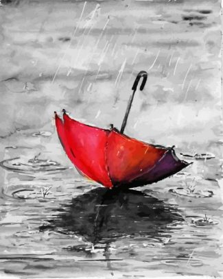 Red Umbrella diamond painting