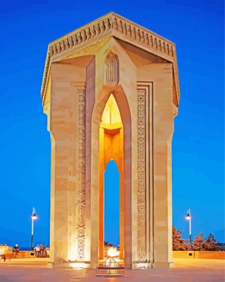 shahidlar Monument In Baku diamond painting