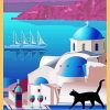 Santorini Illustration diamond painting