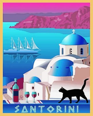 Santorini Illustration diamond painting