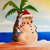 Snowman Enjoying The Summer diamond painting