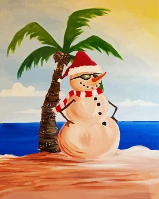 Snowman Enjoying The Summer diamond painting