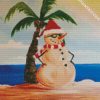 Snowman Enjoying The Summer diamond painting