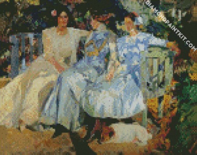 Sorolla My Wife And Daughters In The Garden diamond painting