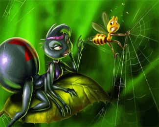 Spider And Bee diamond painting