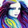 Splatter Colorful Lady diamond painting