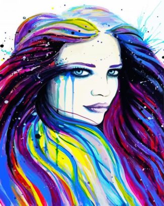 Splatter Colorful Lady diamond painting