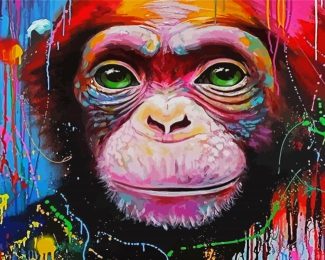 Splatter Monkey diamond painting