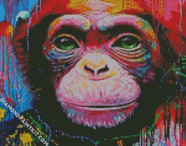 Splatter Monkey diamond painting