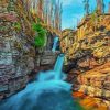 St Mary Falls Glacier National Park Montana diamond painting