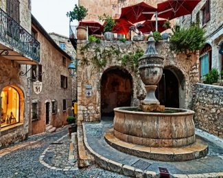 St Paul De Vence France Fountain diamond painting