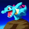 Totodile Pokemon Illustration diamond painting