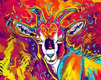 Trippy Goat diamond painting