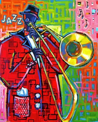 Trombone Illustration diamond painting