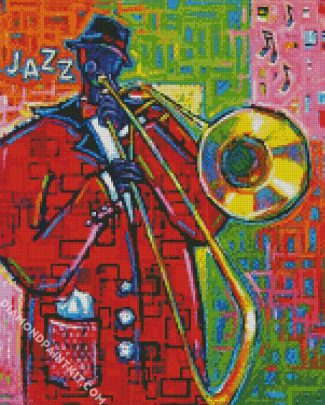 Trombone Illustration diamond painting