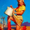 Vintage Western Lady diamond painting