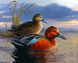 Waterfowl Bird Illustration diamond painting