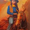 Western Lady On A Horse diamond painting