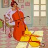 Woman Playing Cello diamond painting