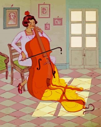 Woman Playing Cello diamond painting