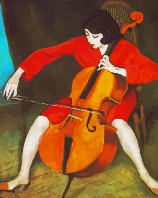 Woman Playing Violoncello Art diamond painting