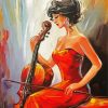 Woman Playing Violoncello diamond painting