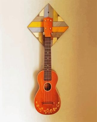 Wooden Brown Ukulele diamond painting