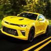 Yellow Chevrolet Camaro diamond painting