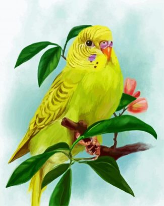 Yellow Budgerigar diamond painting