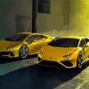 Yellow Lamborghini Huracan diamond painting