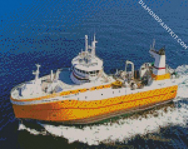 Yellow Trawler diamond painting