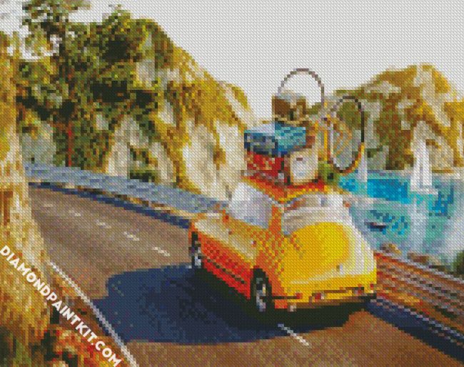 Yellow Trip Car diamond painting