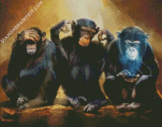 3 Monkeys Diamond painting