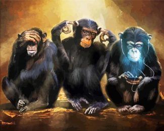 3 Monkeys Diamond painting