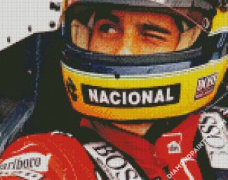 Ayrton Senna Wearing a Helmet diamond painting