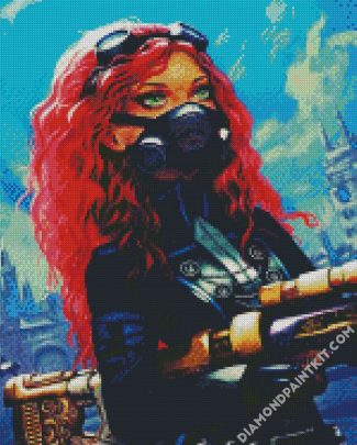 Redhead Warrior Girl diamond painting