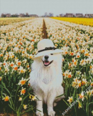 Samoyed Enjoying The Spring diamond painting