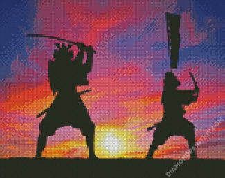 Samurais Silhouette diamond painting