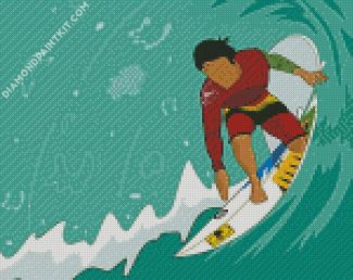 Surfer diamond painting