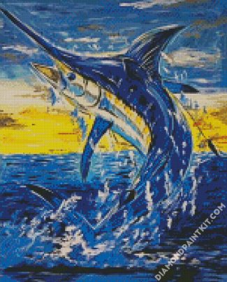 Swordfish Fighting diamond painting